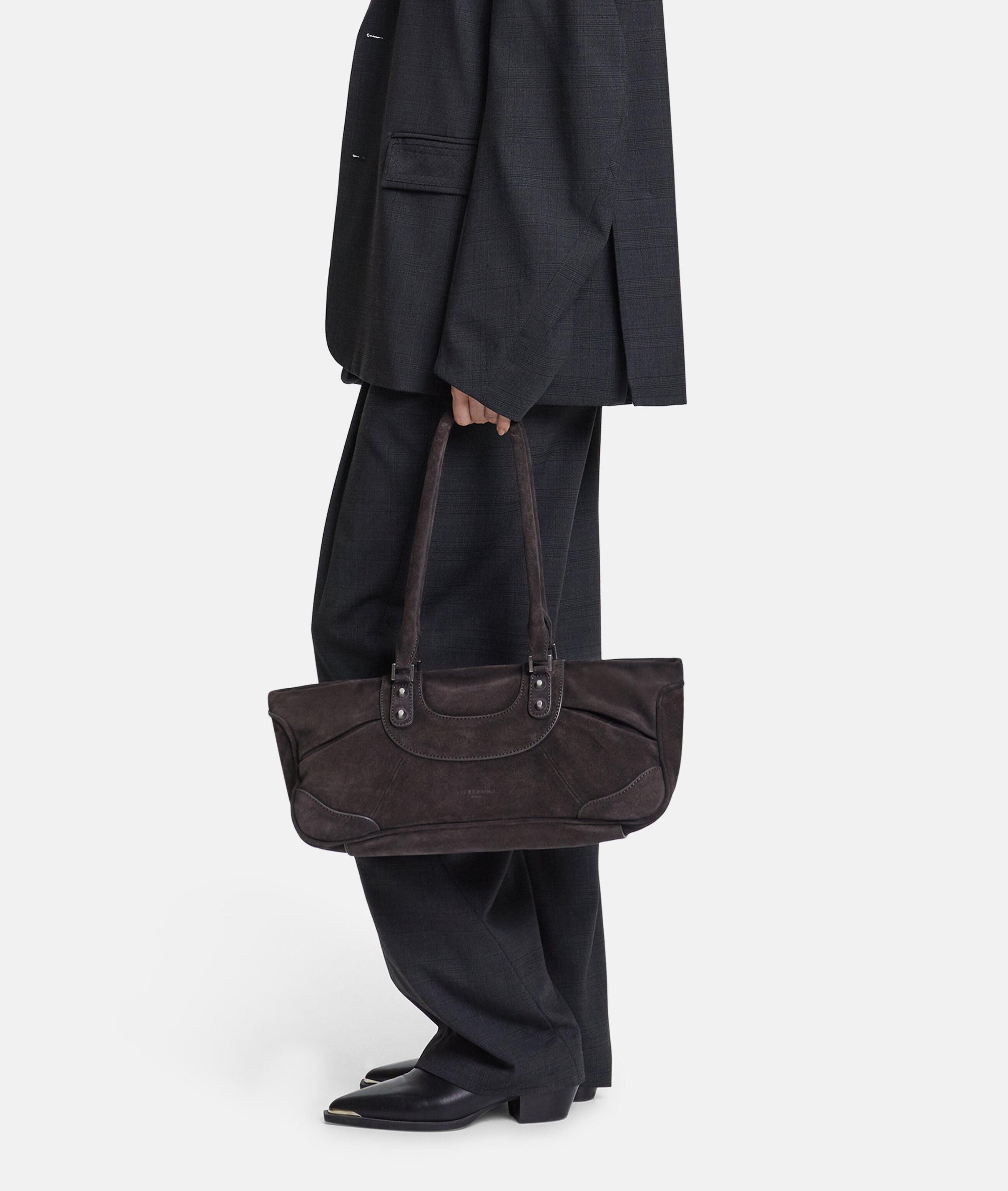 Liebeskind Berlin Schultertasche Archive Esther Satchel S, Handliche Schultertasche aus Veloursleder – Bild 4 von 4