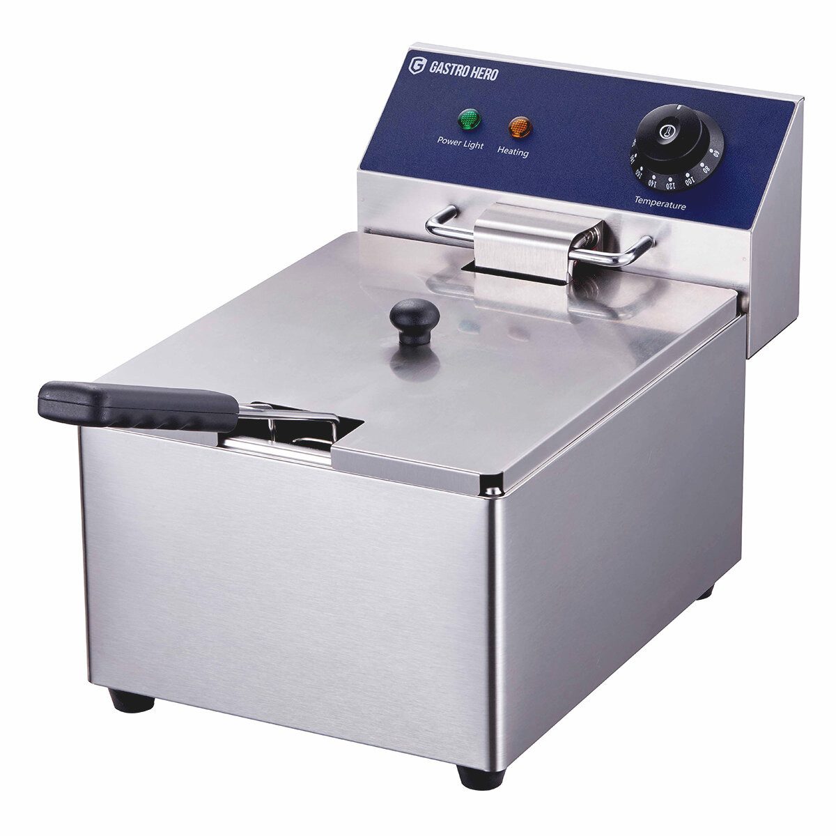 GastroHero Fritteuse Elektro Fritteuse ECO 6 Liter Edelstahl Tischfritteuse, 2500 W