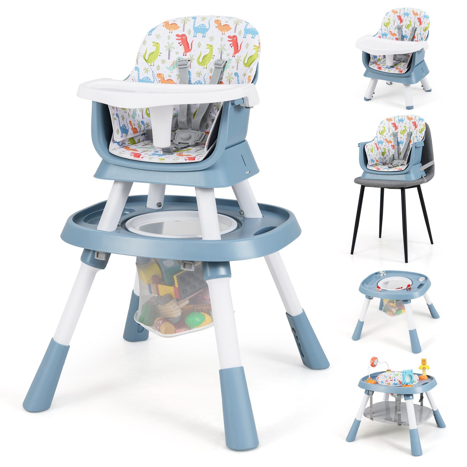 COSTWAY Hochstuhl (1 St), 16 in 1 Kinderhochstuhl, Babystuhl für Kinder ab 6 Monate