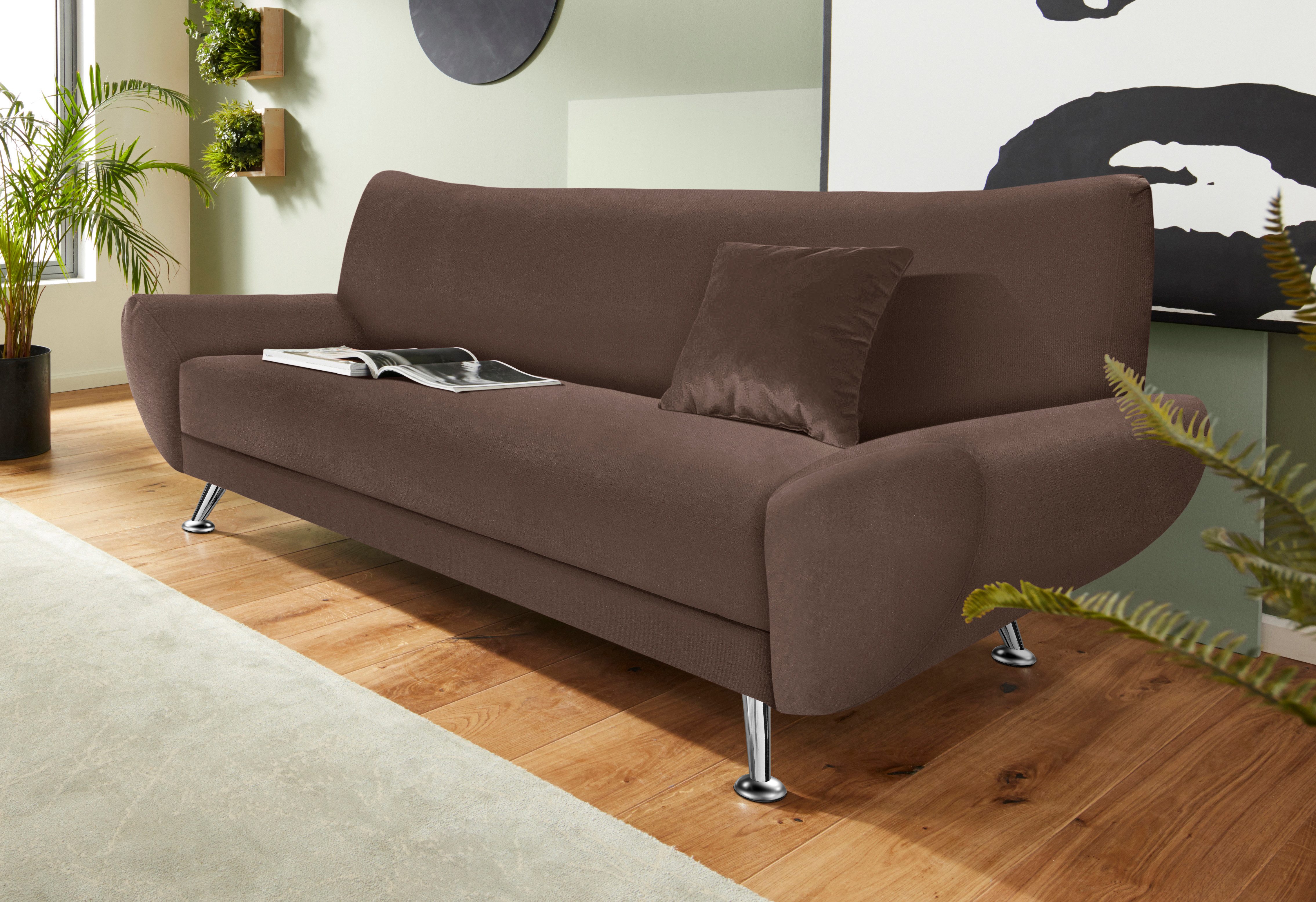 3-Sitzer Saltare elegant & komfortabel, toller Designfuß, bequem, Breite 205cm