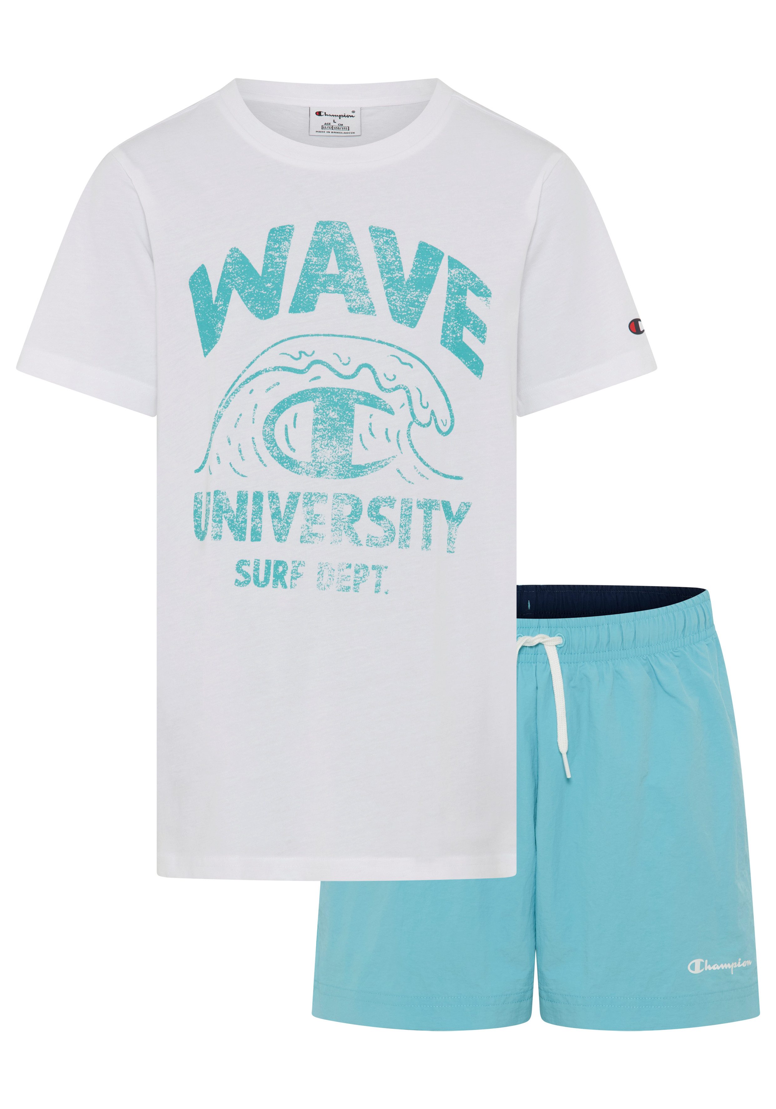 Champion T-Shirt & Shorts Kids' Beach Set (2-tlg) 2-teiliges Set, für Kinder und Jugendliche, aus Baumwolle