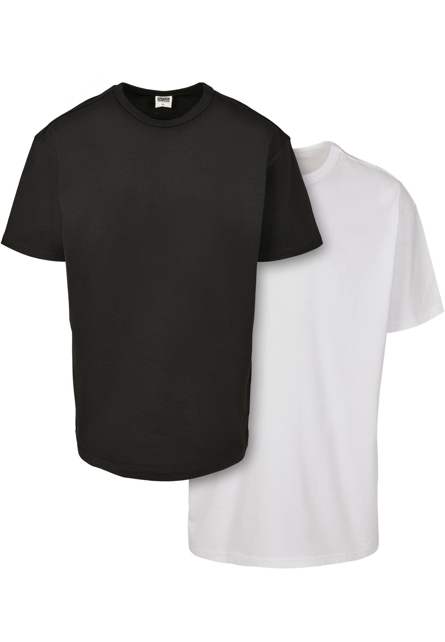 URBAN CLASSICS Kurzarmshirt Tee Organic Herren Basic 2-Pack (1-tlg) white black