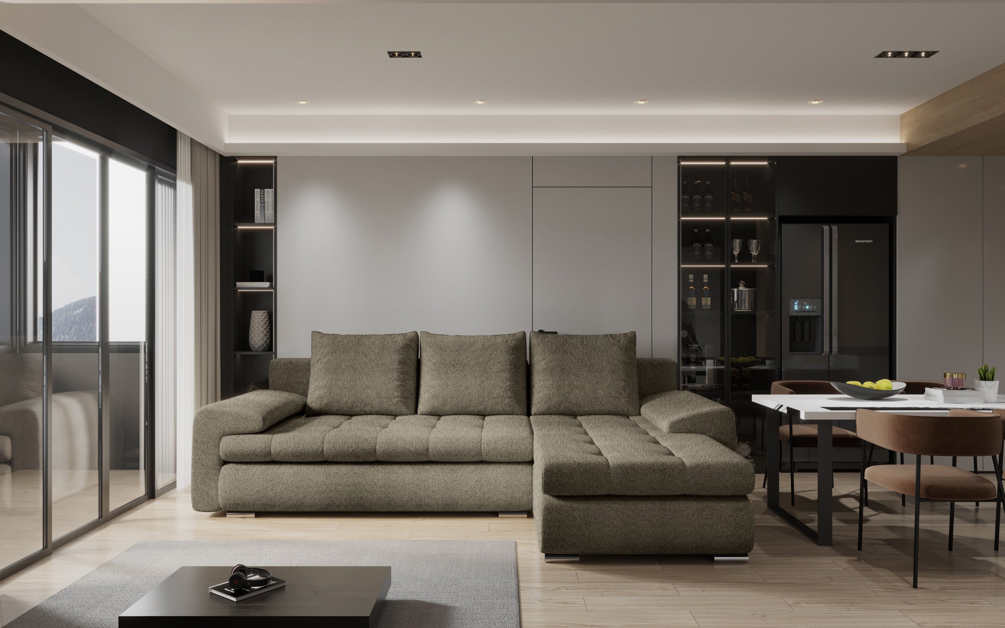 Kaiser Möbel Ecksofa Elegantes und modernes Ecksofa TOMI
