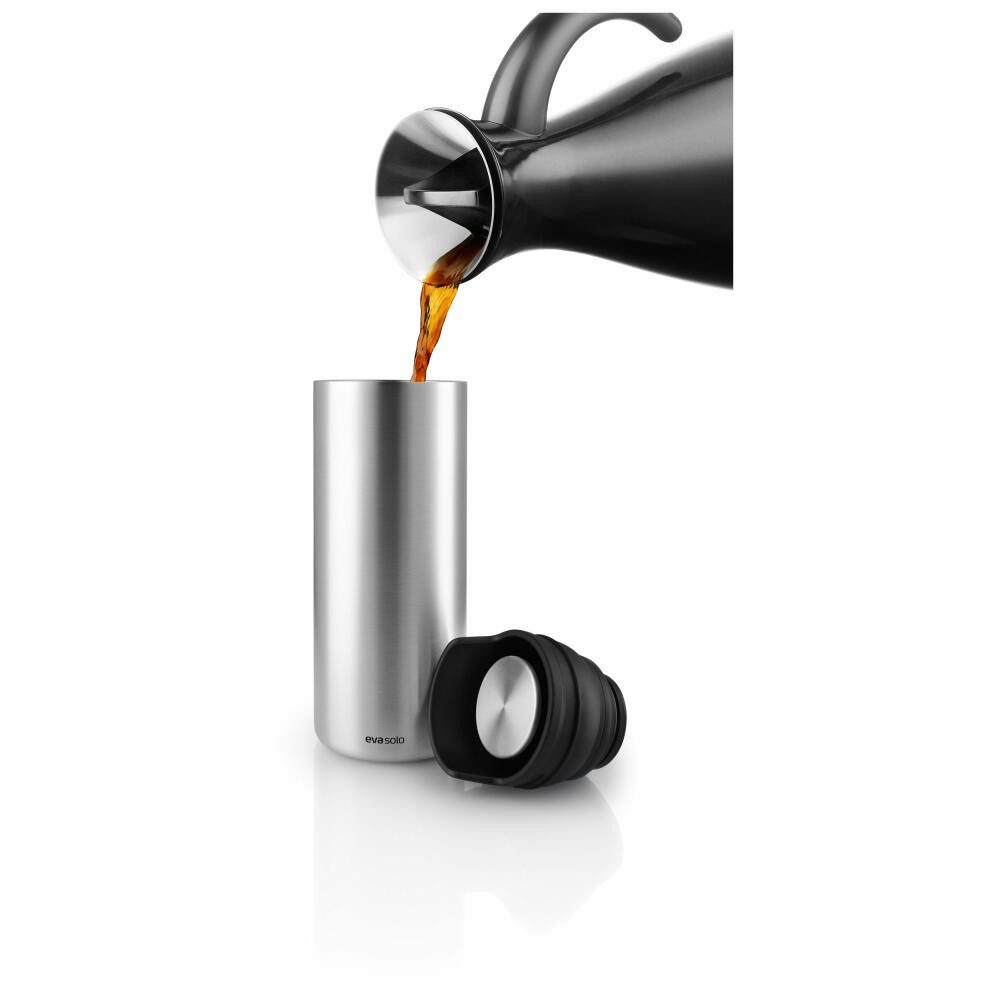 Eva Solo Thermobecher Urban To Go Cup Recycled Black, 350 ml, Edelstahl, Kunststoff
