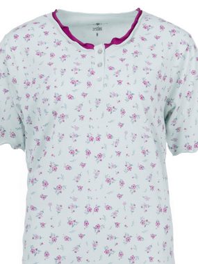 zeitlos Nachthemd Nachthemd Kurzarm - Rüsche mit Blumen
