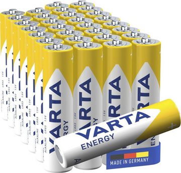 VARTA 30 er Pack ENERGY AAA Micro Batterie Set, made in Germany Batterie, LR03 (30 St), bis zu 5 Jahren lagerfähig!