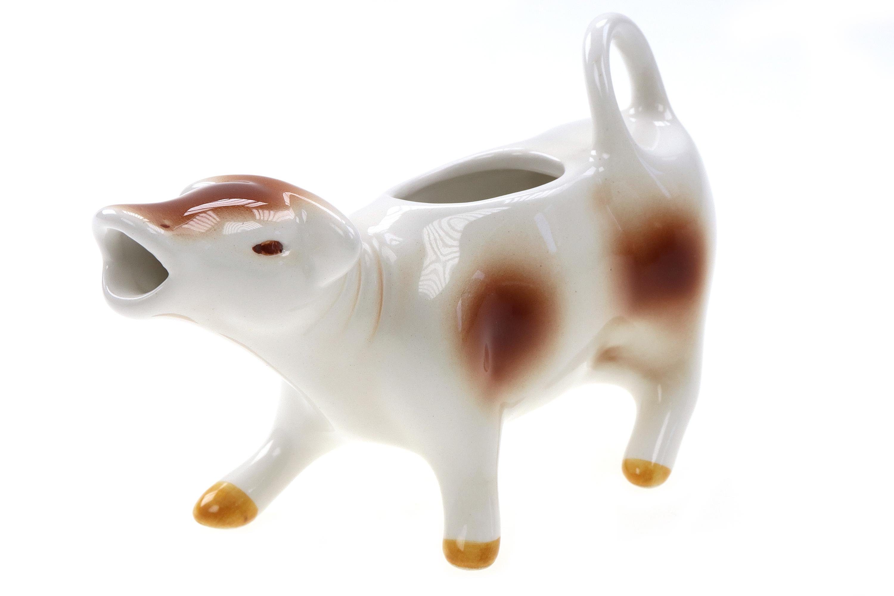 ELLUG Milchkännchen Sahnekuh Sahnekännchen als braun weiße Kuh H.: 10cm L.: 15cm 100ml