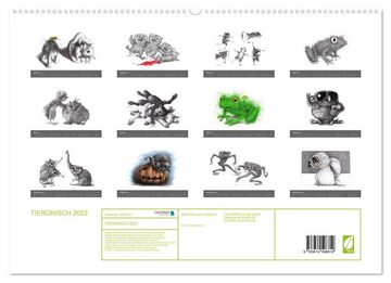 CALVENDO Wandkalender TIERONISCH (Premium, hochwertiger DIN A2 Wandkalender 2023, Kunstdruck in Hochglanz)