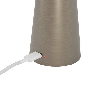 EGLO Tischleuchte PICCOLA, USB-Anschluss mit Ladefunktion, LED fest integriert, warmweiß - kaltweiß, dimmbare Nachttischlampe, Metall in Bronze, Lampe für Balkon, IP54