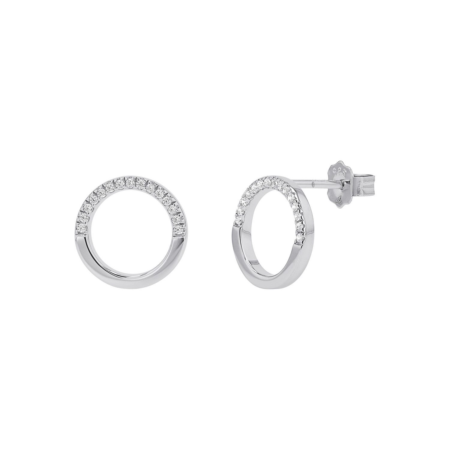 TOM TAILOR Paar Ohrstecker Schmuck Geschenk Silber 925 Kreis rund, mit Zirkonia (synth)