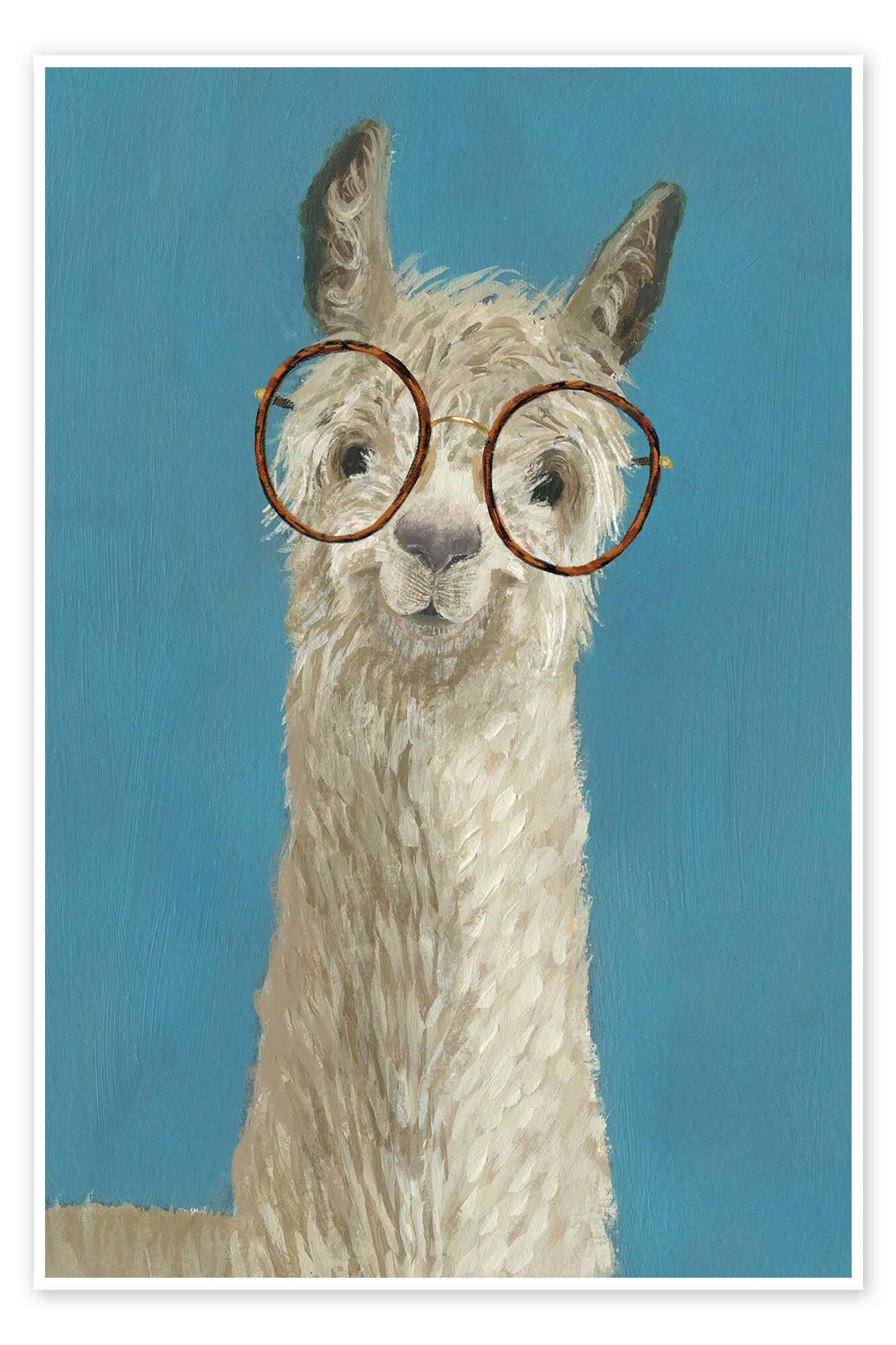 Posterlounge Wandbild Lama mit Brille III, Victoria Borges, erhältlich als Poster, Leinwandbild, Wandsticker oder Acrylglasbild