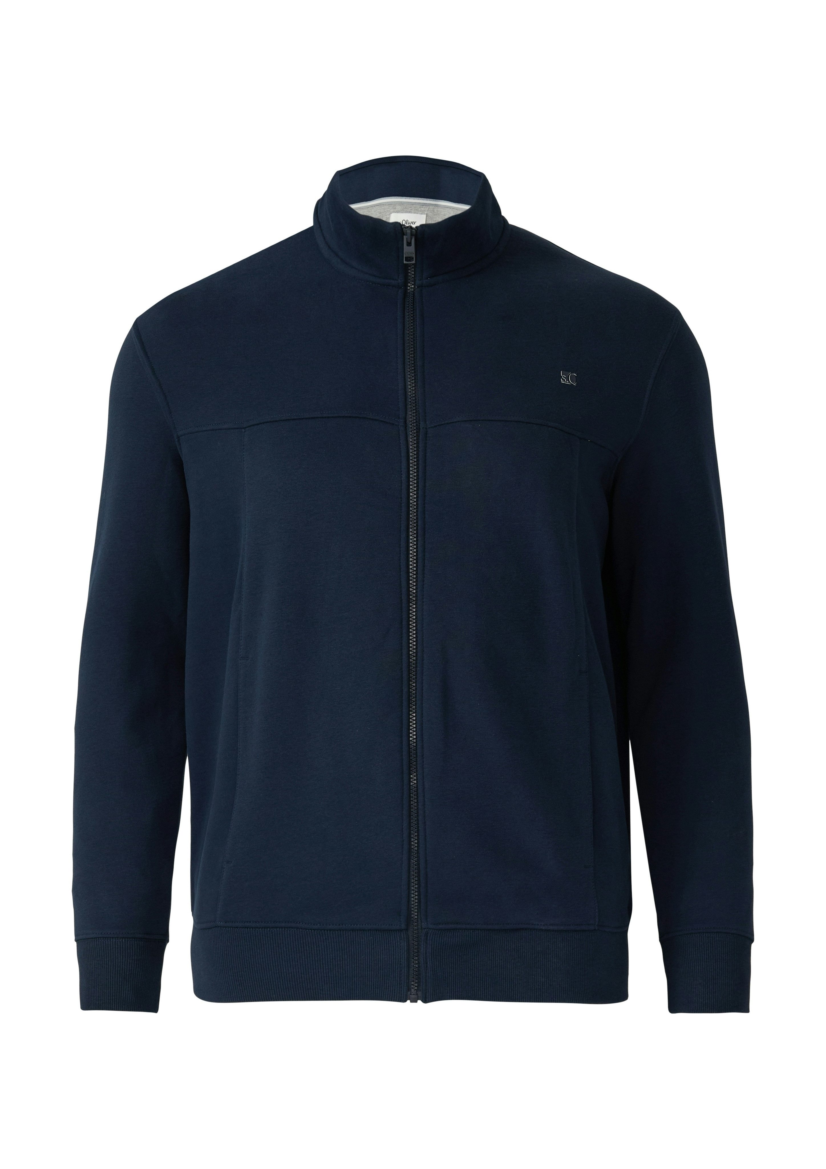 s.Oliver Men Big Sizes Sweatjacke mit Reißverschluss und Stehkragen – Bild 4 von 4