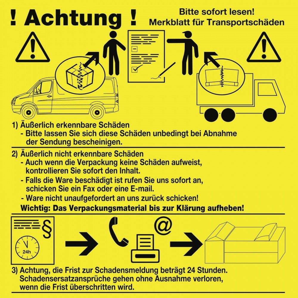 König Werbeanlagen Zeitungsständer Merkblatt für Transportschäden, Papier selbstkl., 100x100 mm, 500 Stück/Rolle | Zeitungsständer