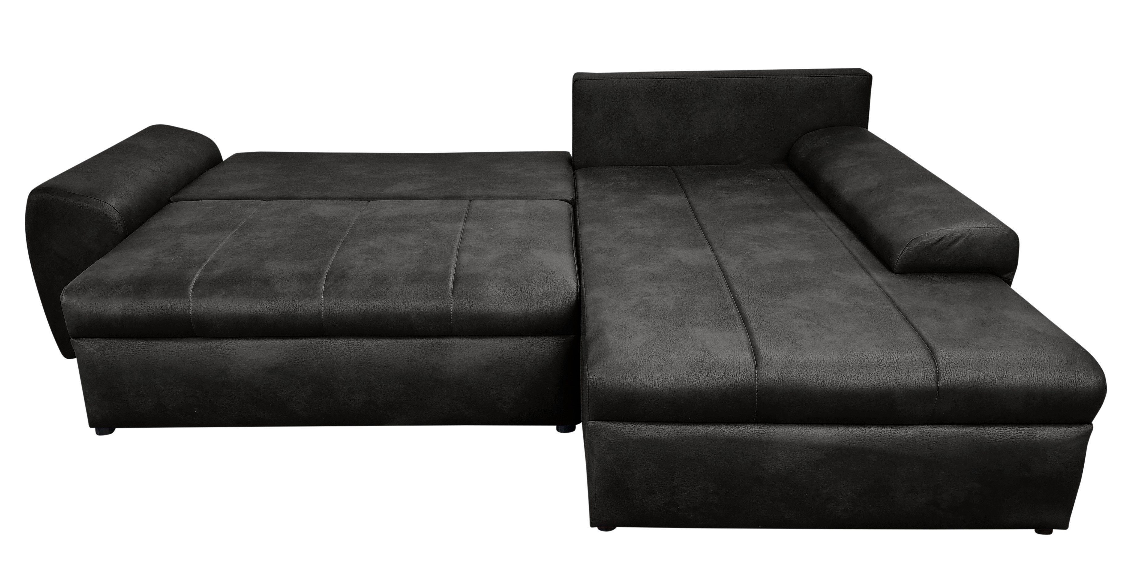 luma-home Ecksofa 18013, mit Bettfunktion B266/T186/H90 cm, Ottomane rechts günstig online kaufen
