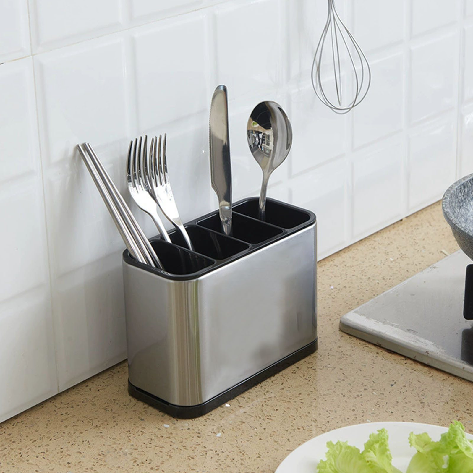 REDOM Besteckhalter 4-Fach Utensilienhalter Küchenorganizer, (Kompakter Bes günstig online kaufen