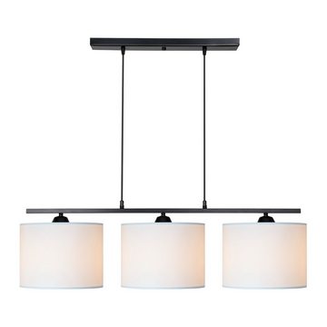 lux.pro Hängeleuchte, ohne Leuchtmittel, »Horsham« Hängelampe 3 x E27 Lampenschirm aus Textil Schwarz / Weiß
