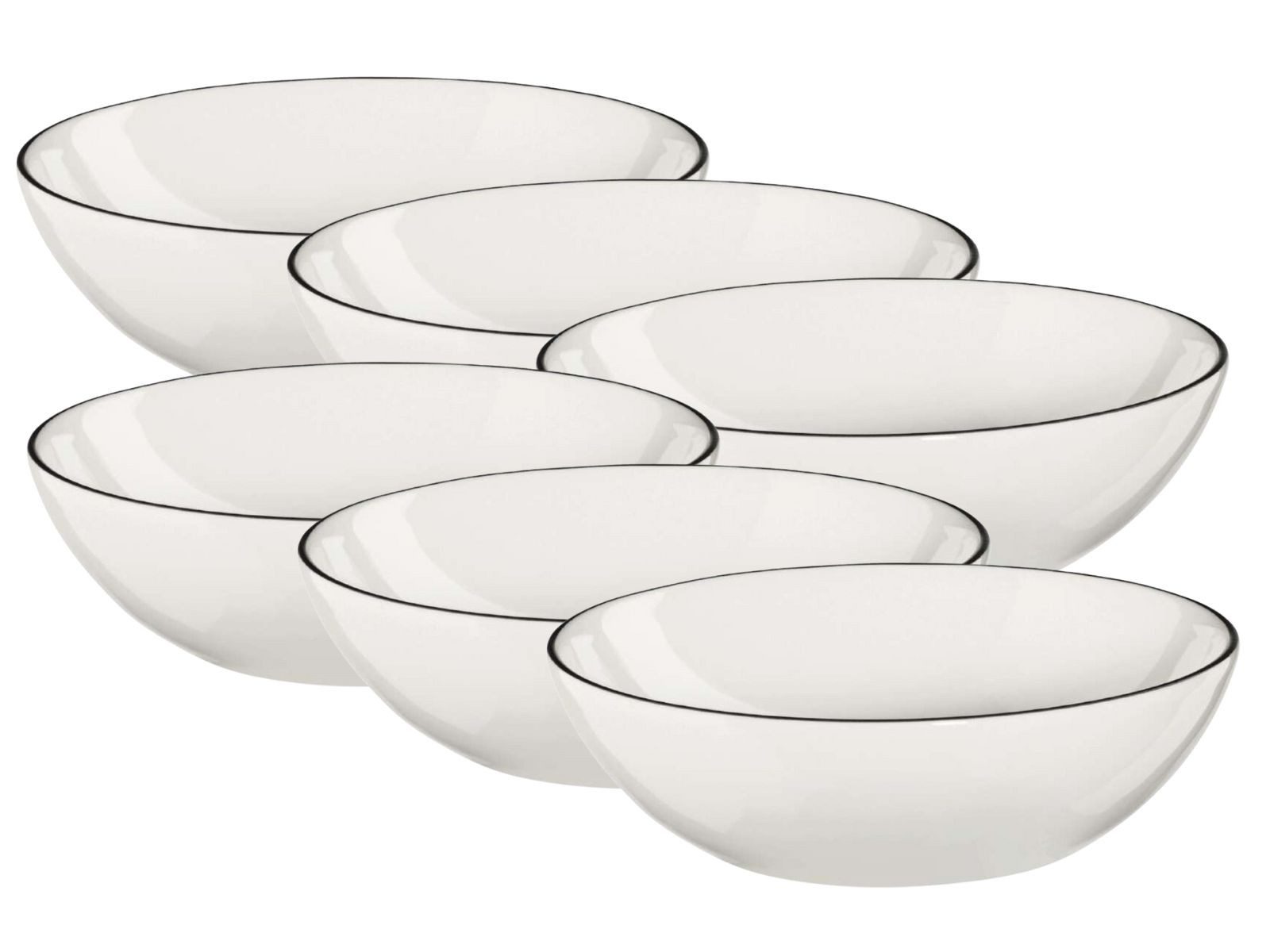 ASA SELECTION Geschirr-Set Selection à table ligne noire Schale 15,5cm Set6 (6-tlg), Fine China