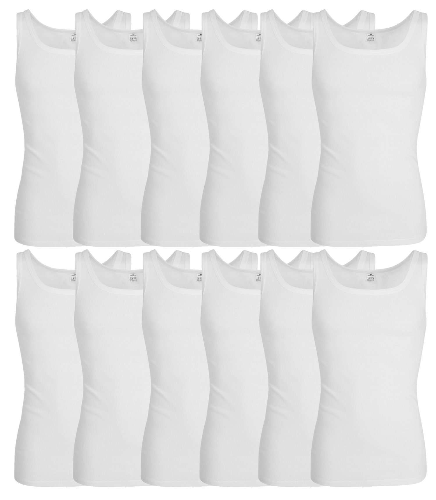 GÖTZBURG Unterhemd 12er Pack Herren Unterhemden (12-St) Feinripp Baumwolle | Ärmellose Unterhemden