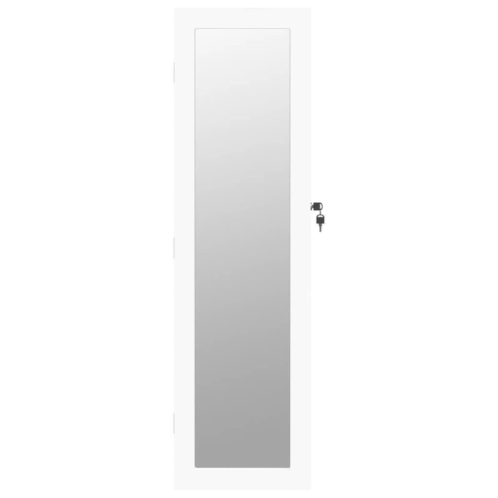 Wandmontage | vidaXL Weiß cm Spiegel mit Spiegel 30x8,5x106 Schmuckschrank Weiß Weiß (1-St)