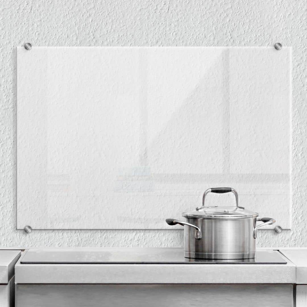 K&L Wall Art Küchenrückwand Glas Spritzschutz Klarglas Küchenrückwand Wandschutz ESG Sicherheitsglas, Glasrückwand inkl Montagematerial Transparent