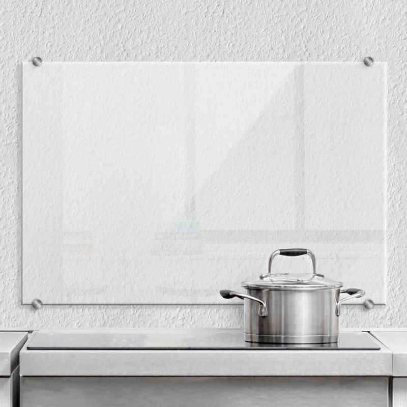K&L Wall Art Küchenrückwand Glas Spritzschutz Klarglas Küchenrückwand Wandschutz ESG Sicherheitsglas, Glasrückwand inkl Montagematerial