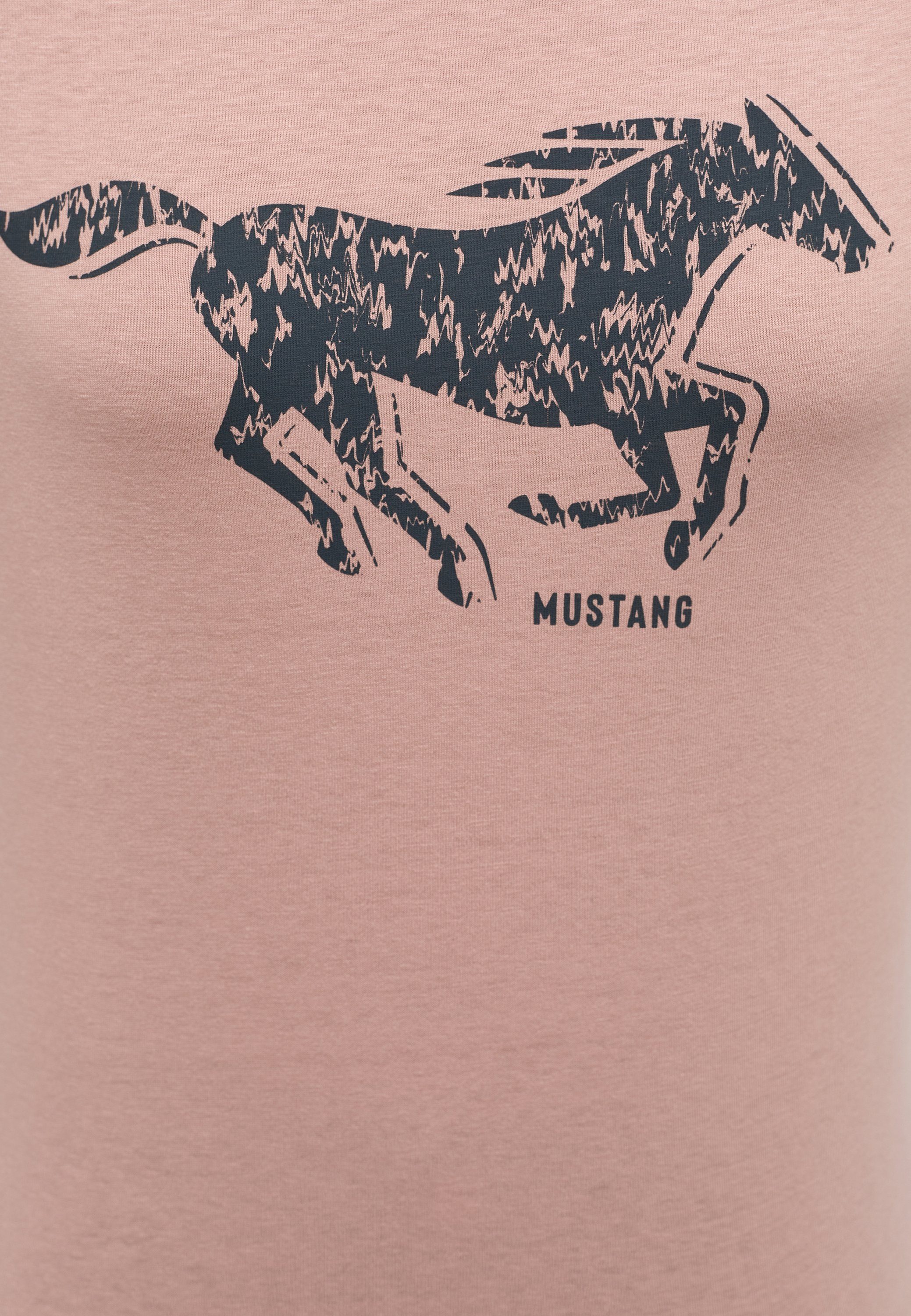 hellrosa Mustang MUSTANG Kurzarmshirt T-Shirt Print-Shirt