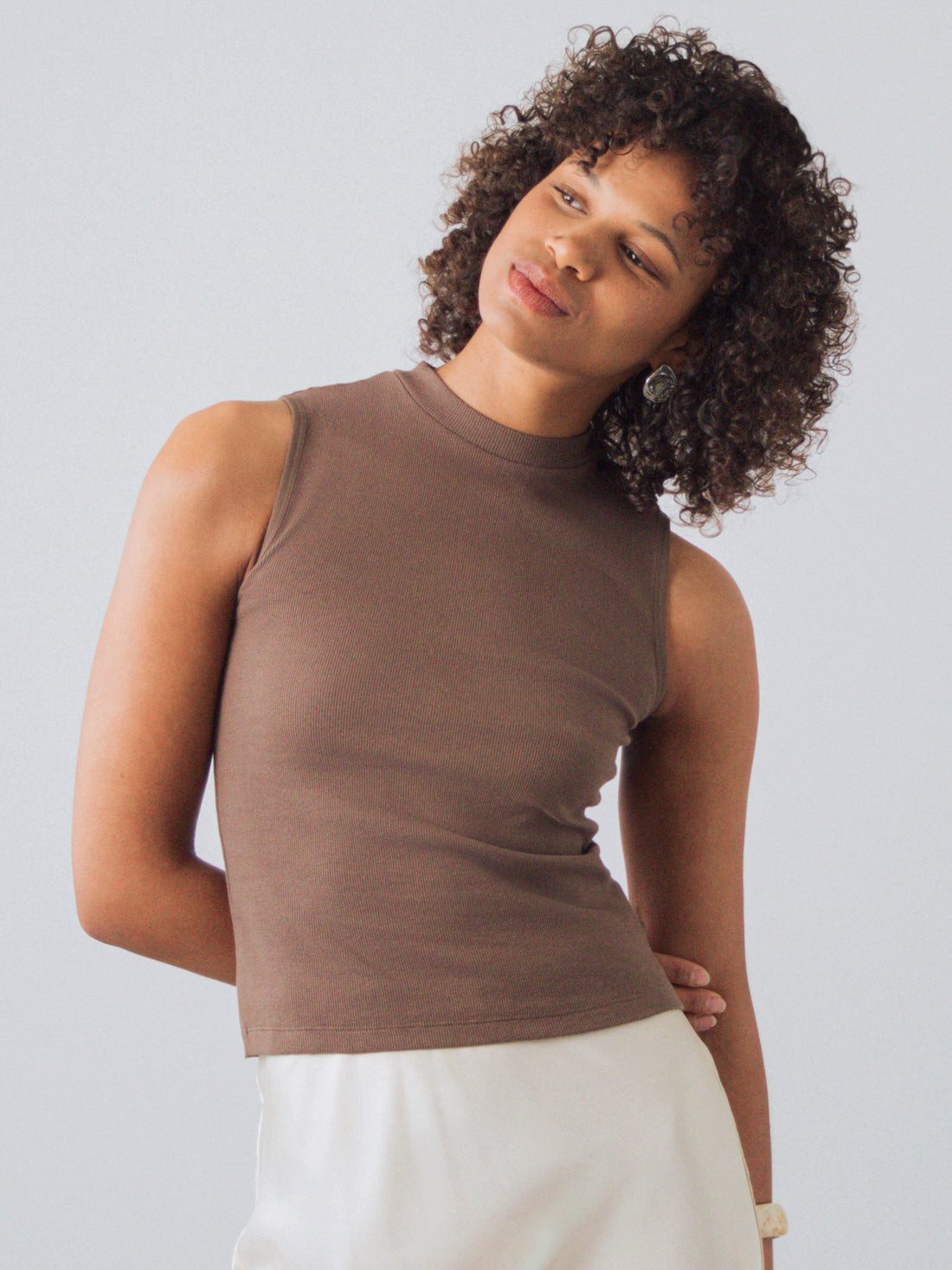 HONEST BASICS Tanktop Mock-Top aus Bio- und recycelter Baumwolle