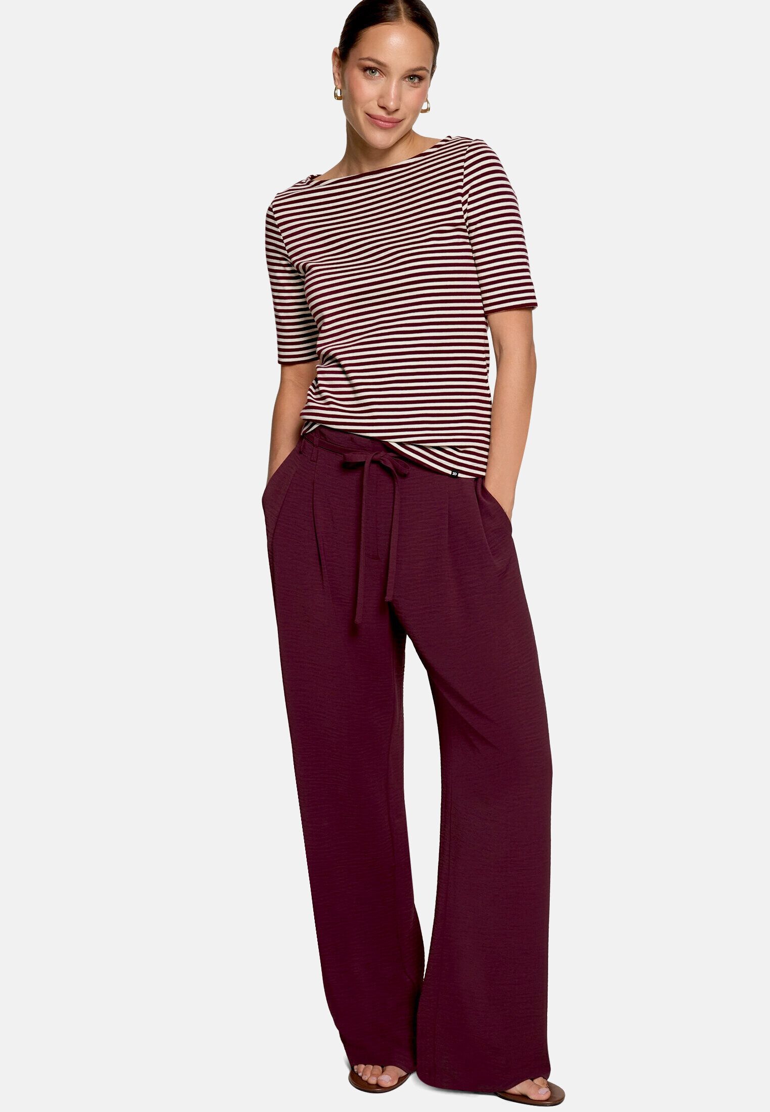 Zero Kurzarmshirt Damen Shirt mit U-Boot-Ausschnitt (1-tlg) Material