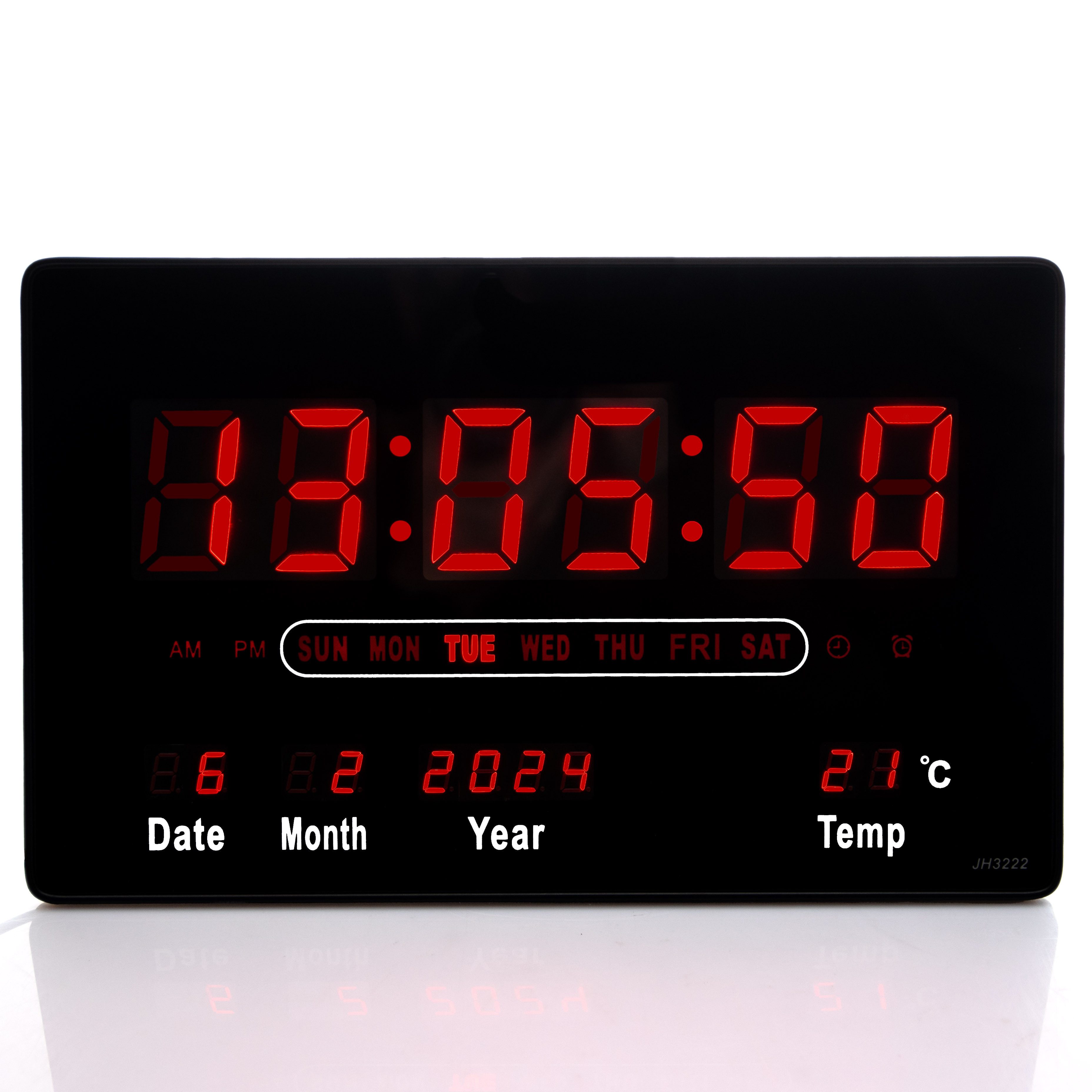 TruWare Wanduhr Wanduhr Digital Groß LED Uhr mit Kalender