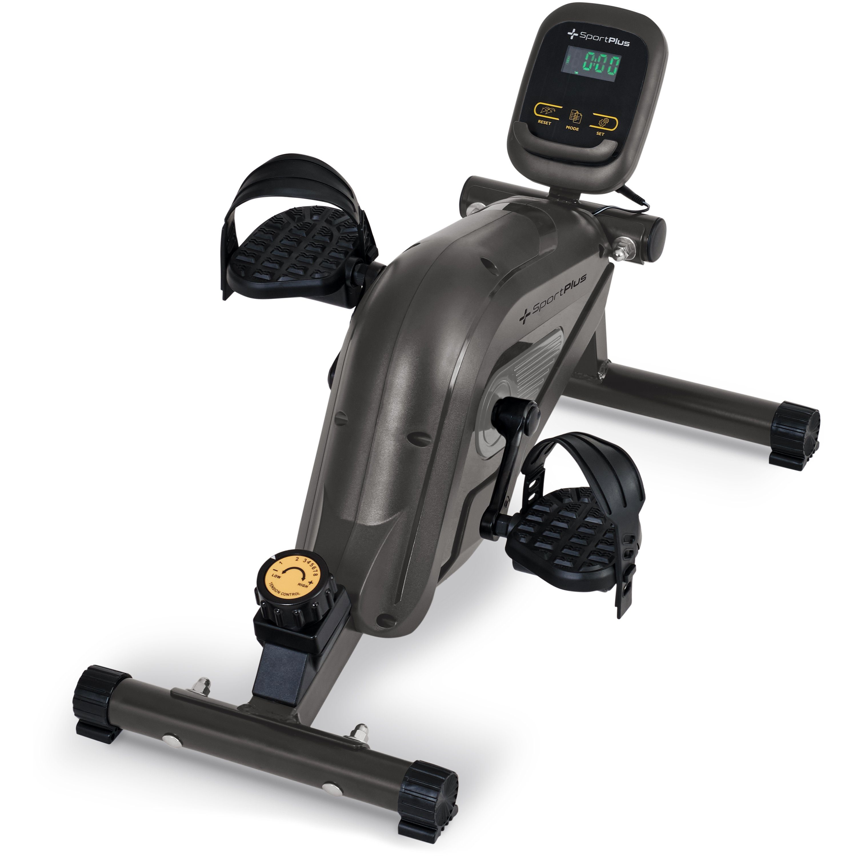 SportPlus Heimtrainer SP-HT-0100-G-iE, Mini-Heimtrainer für Zuhause, kleiner Beintrainer, Trainingscomputer