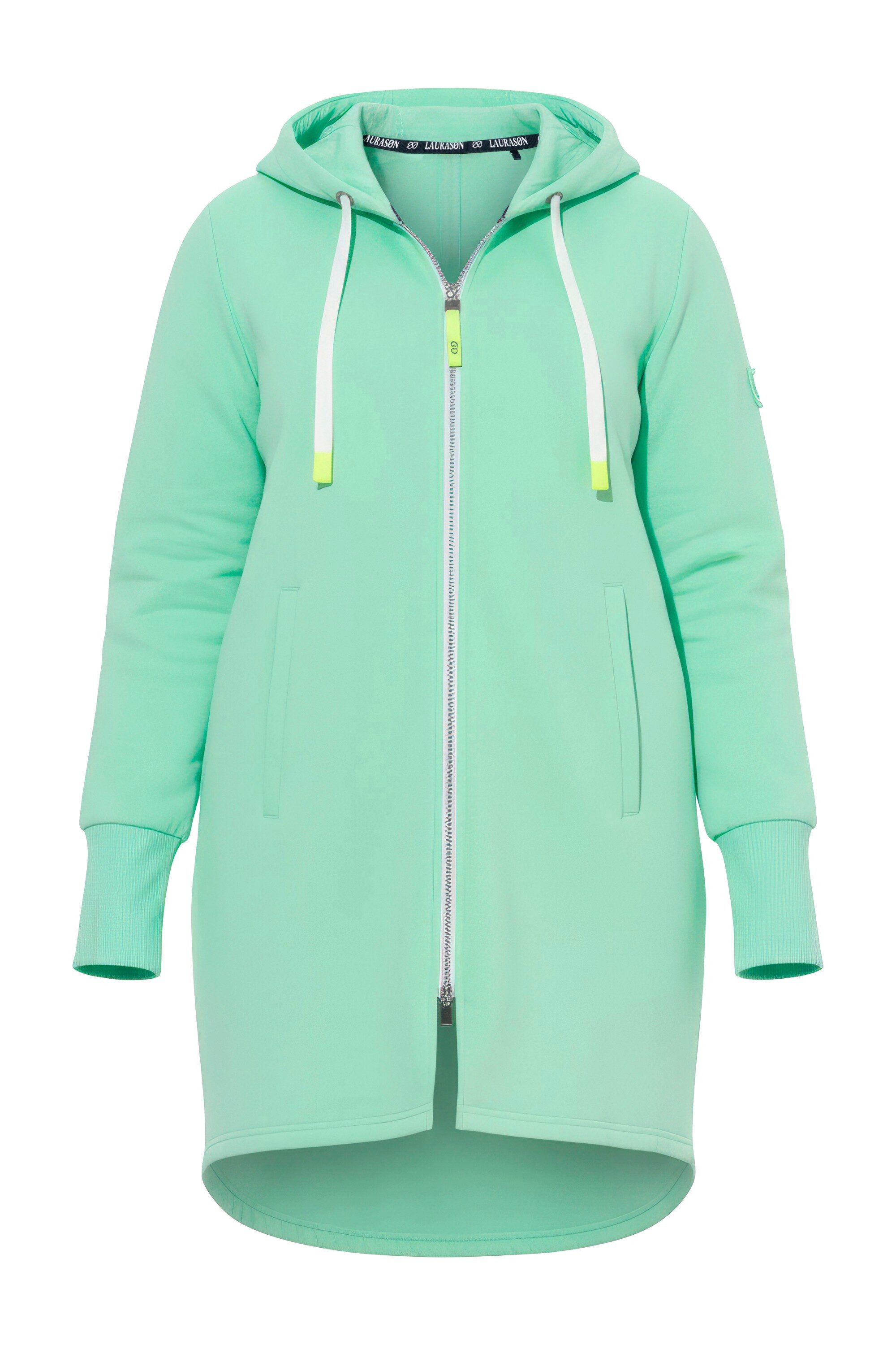 Laurasøn Sweatjacke Sweatjacke lang geschnitten Kapuze Langarm günstig online kaufen