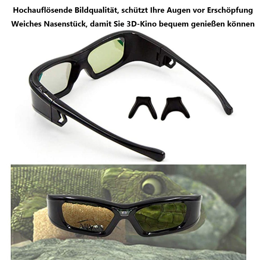 für Brille, 3D-Brille Brille 3D wiederaufladbar, geeignet DLP-LINK 3D GelldG