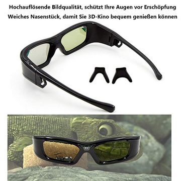 GelldG 3D-Brille 3D Brille, 3D Brille wiederaufladbar, geeignet für DLP-LINK
