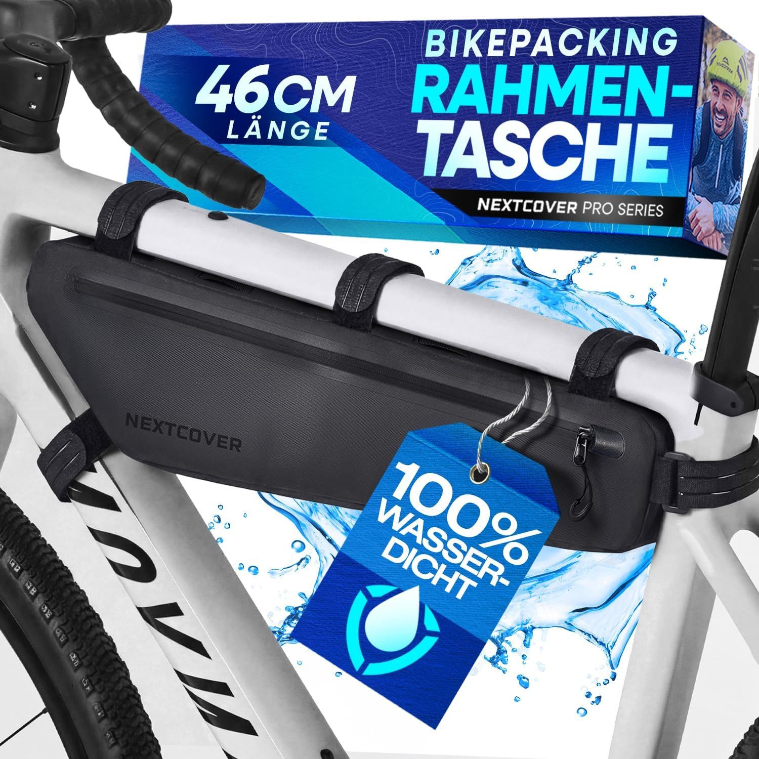 Nextcover Fahrradtasche Nextcover® Bikepacking Rahmentasche [38-46 cm]