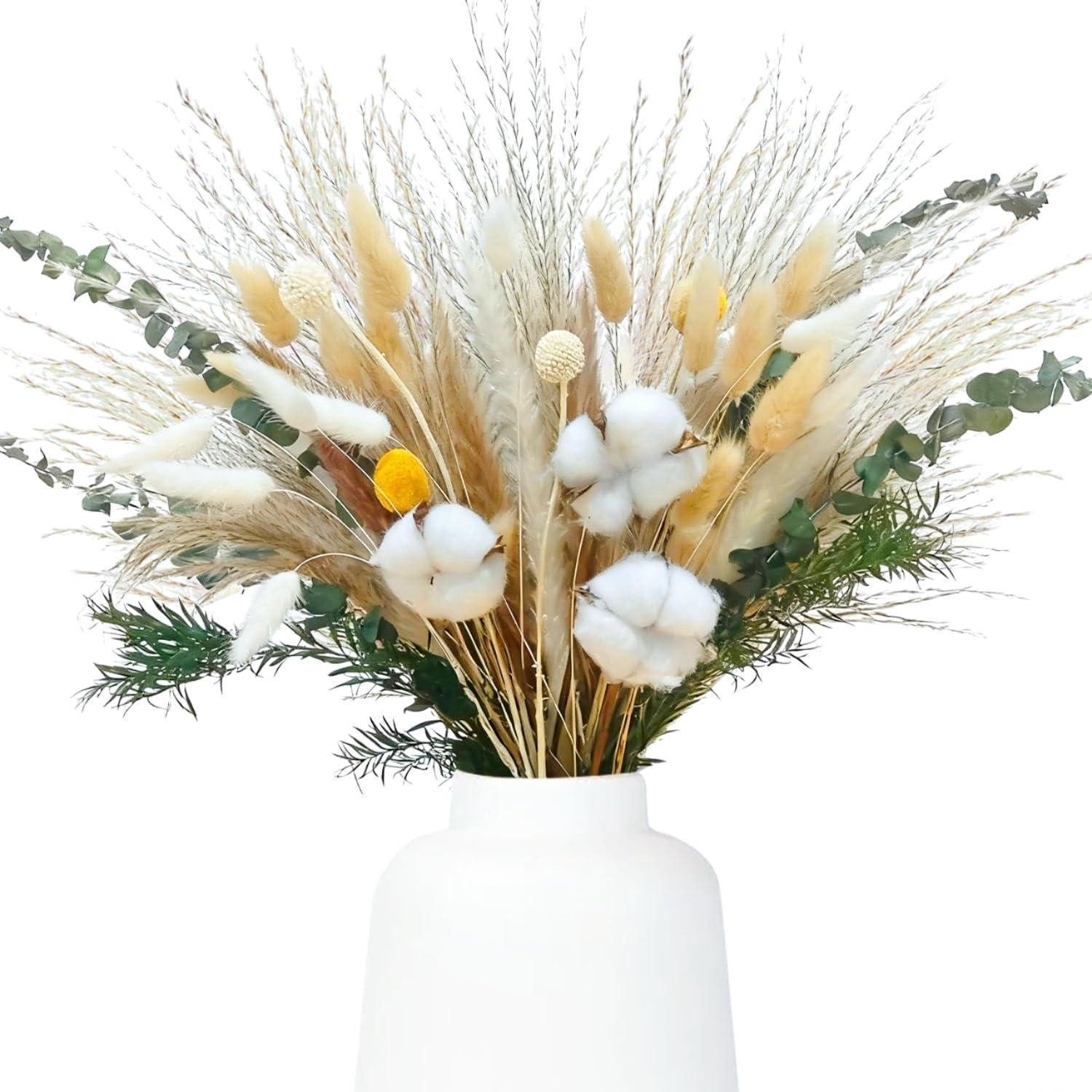Trockenblume Trockenblumenstrauß 77tlg Boho Deko 33-43cm, LuxusKollektion, Höhe 1 cm