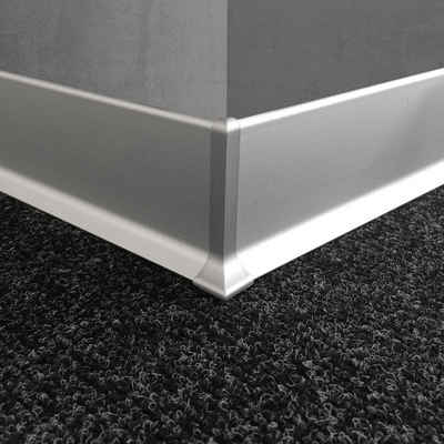 Floordirekt Sockelleiste Aluminium, Leiste erhältlich in 2 Größen, L: 190 cm, H: 0.6 cm