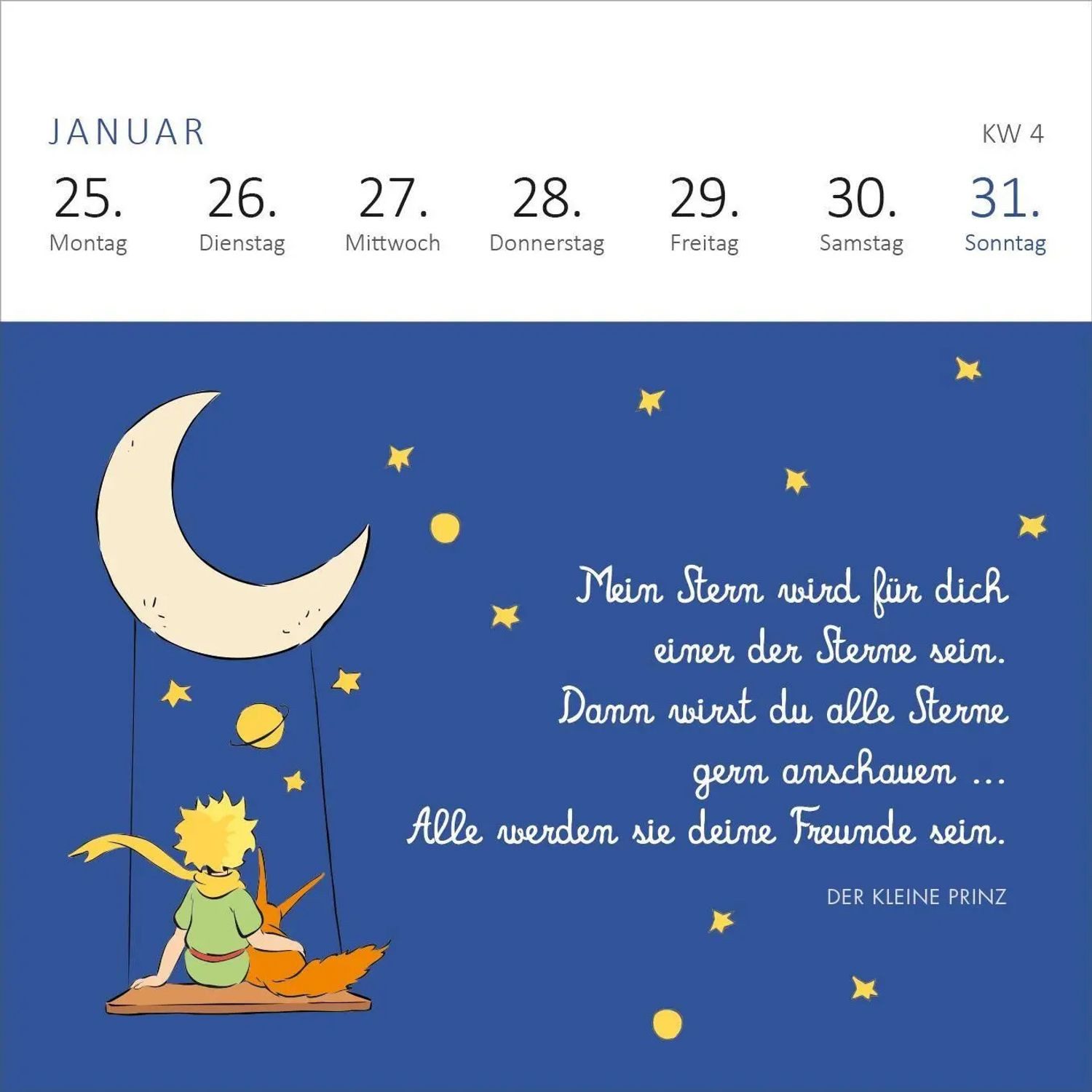 Ars Edition Tischkalender Mini-Wochenkalender Der Kleine Prinz 2027