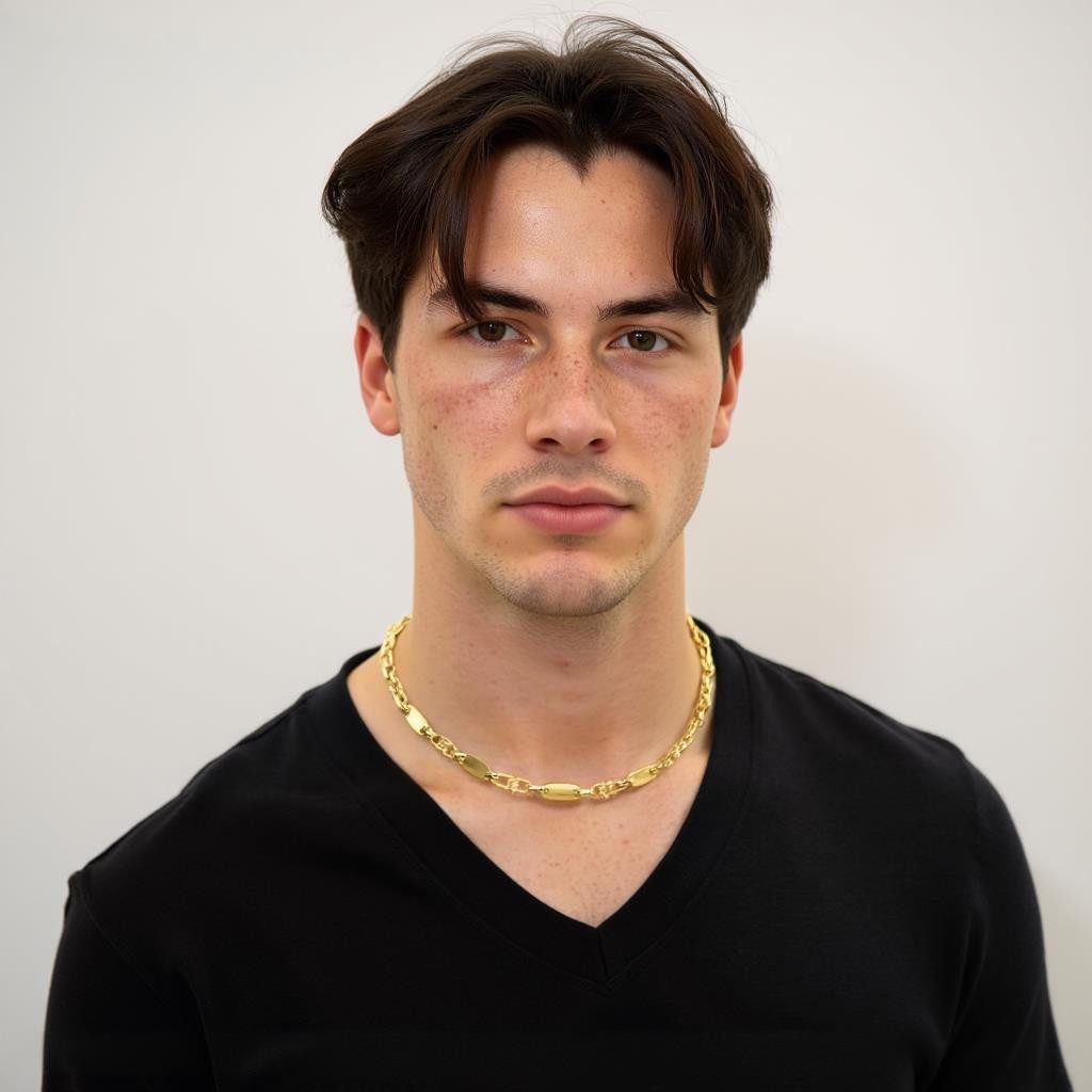 Tony Fein Kette ohne Anhänger Plattenkette 6mm 585er Vergoldet Karabinerver günstig online kaufen