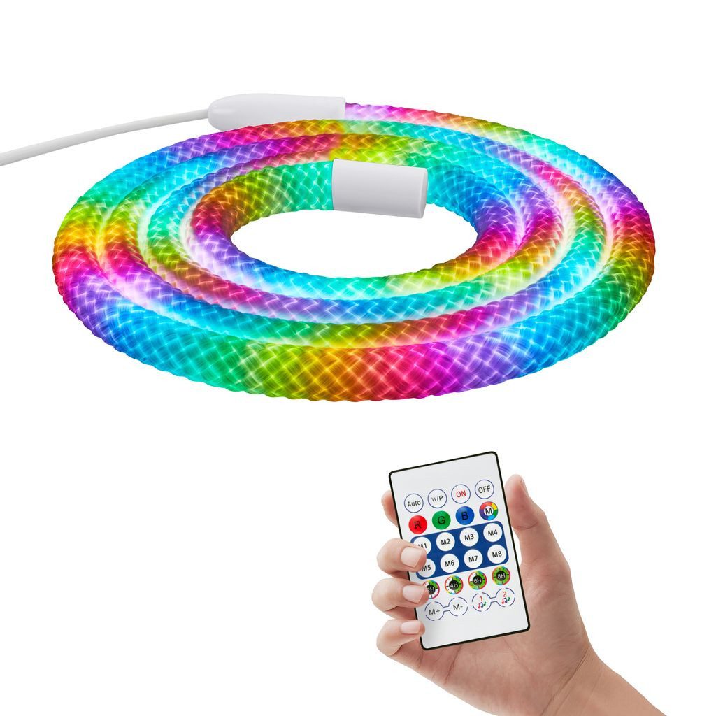 Briloner Leuchten LED-Streifen Neon LED Strip RGB IC Farbwechsel Fernbedienung Musiksensor, 1-flammig, 2 m, Wohnzimmer, Party, Gaming