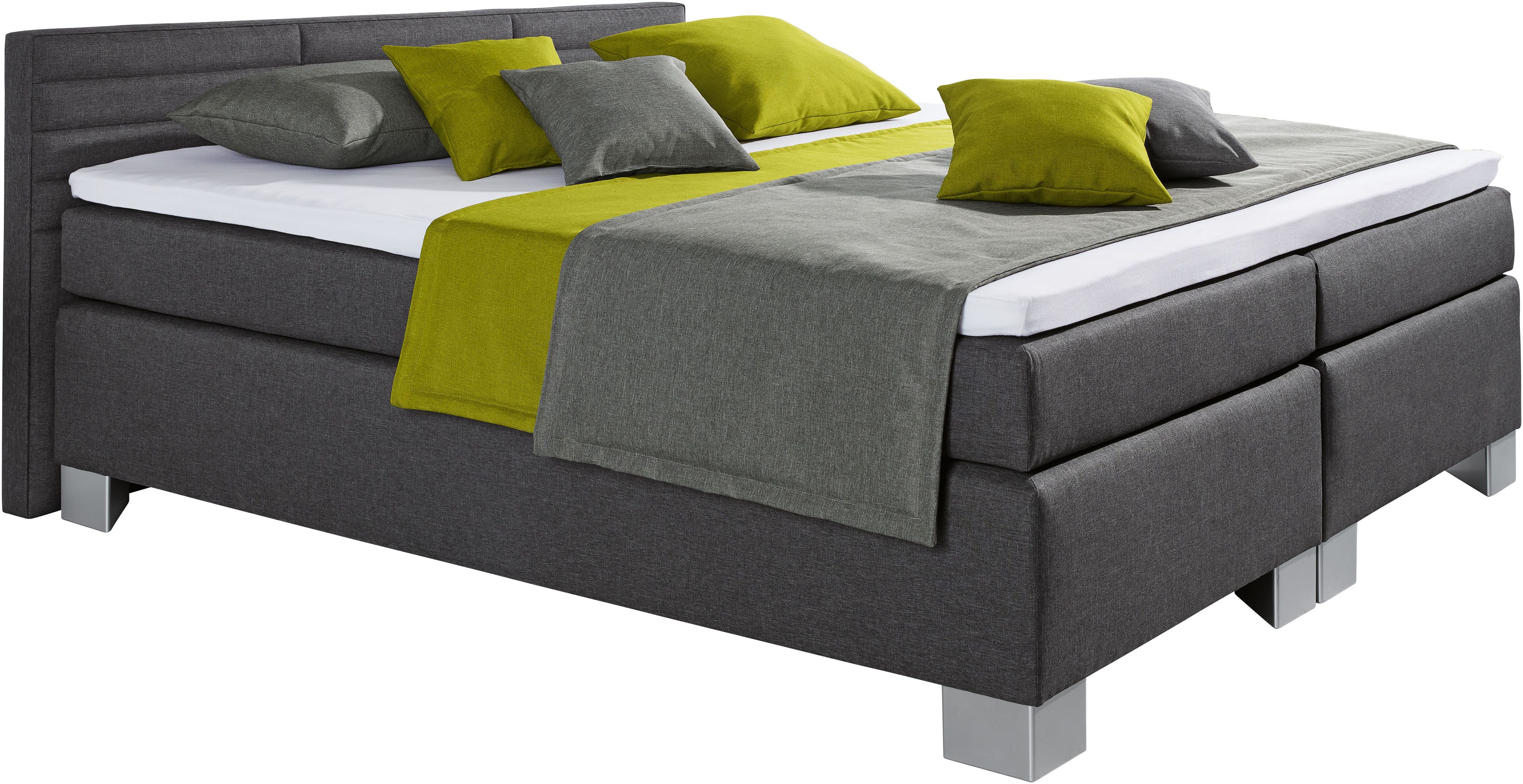 hapo Boxspringbett ATLANTA mit niedrigem Kopfteil (Topper separat erhältlich), erhältlich in verschiedenen Breiten, Farben & Matratzenarten