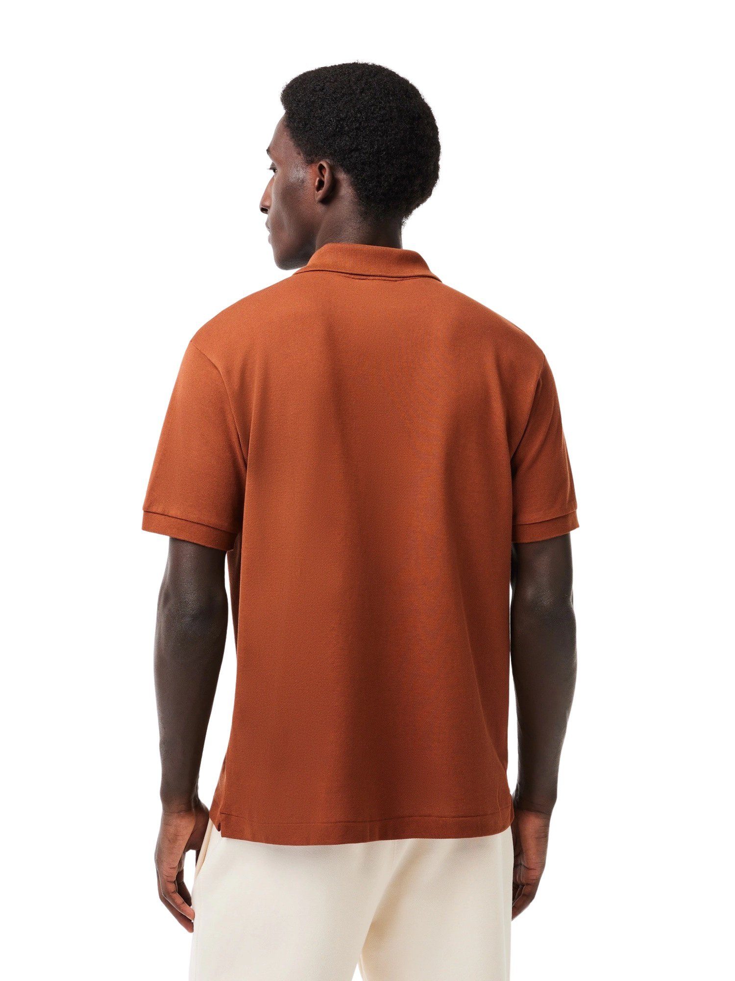 Lacoste Poloshirt Poloshirt Kurzarmshirt mit Polokragen braun (1-tlg) und