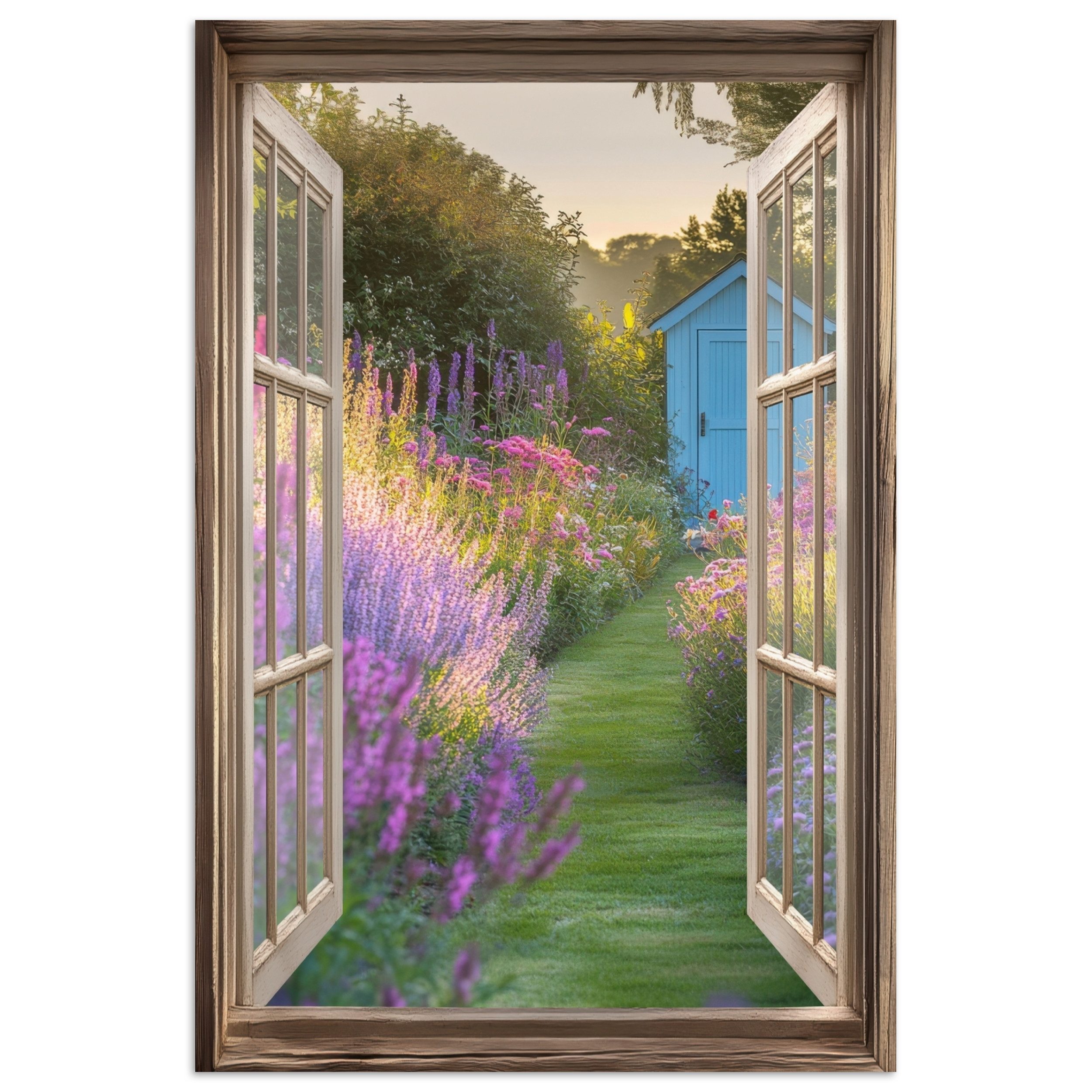MuchoWow Poster Fensterblick - Blumen - günstig online kaufen