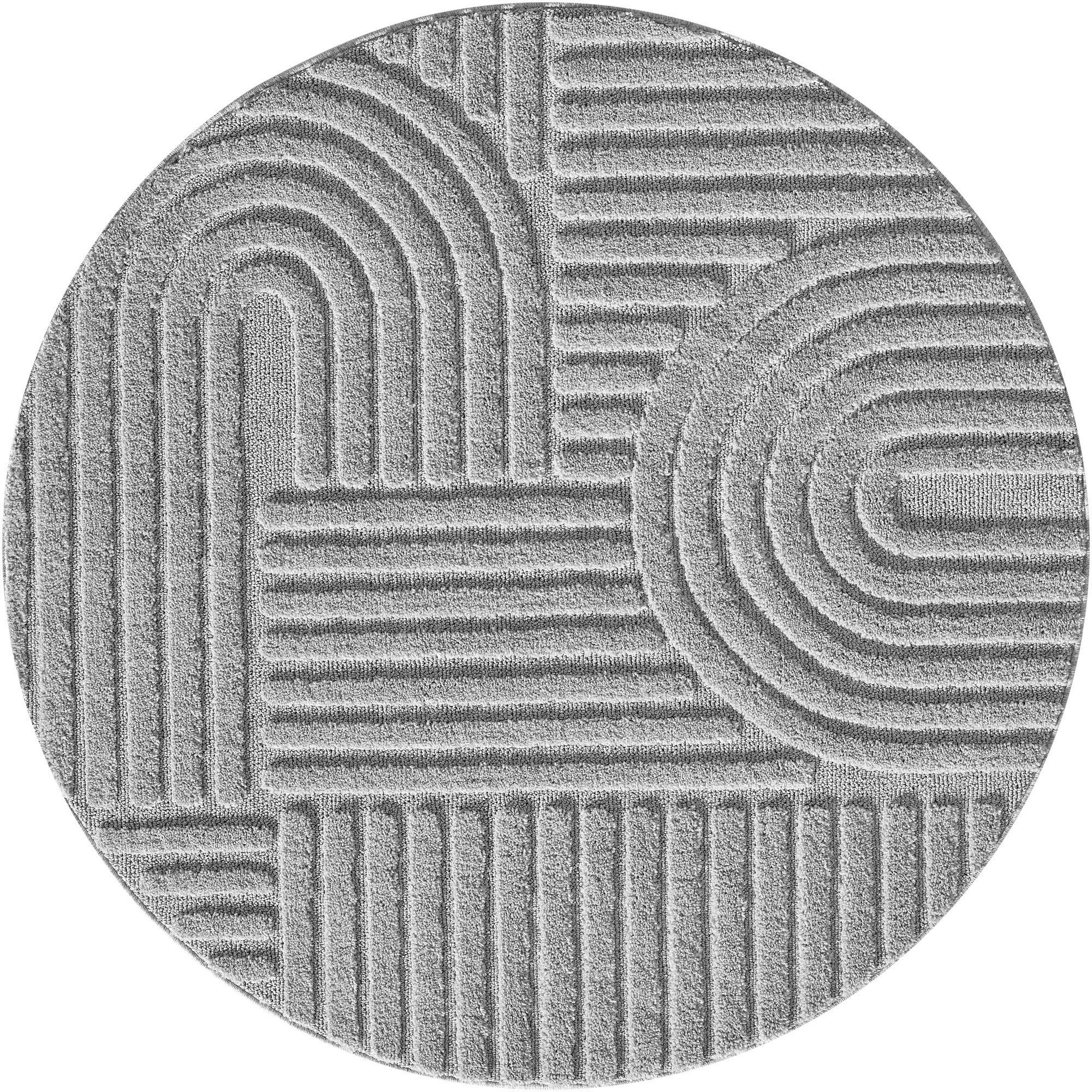Carpettex Designteppich Skandinavischer Boho, Rund, Höhe: 8 mm, Teppich Wohnzimmer, Schlafzimmer, Gästezimmer