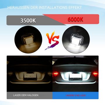 Hikity LED Laterne 2X LED Kennzeichenbeleuchtung Für Mercedes W204 S204 C-Klasse 203 W221, Für Mercedes W204 S204 C-Klasse 203 W221 W212