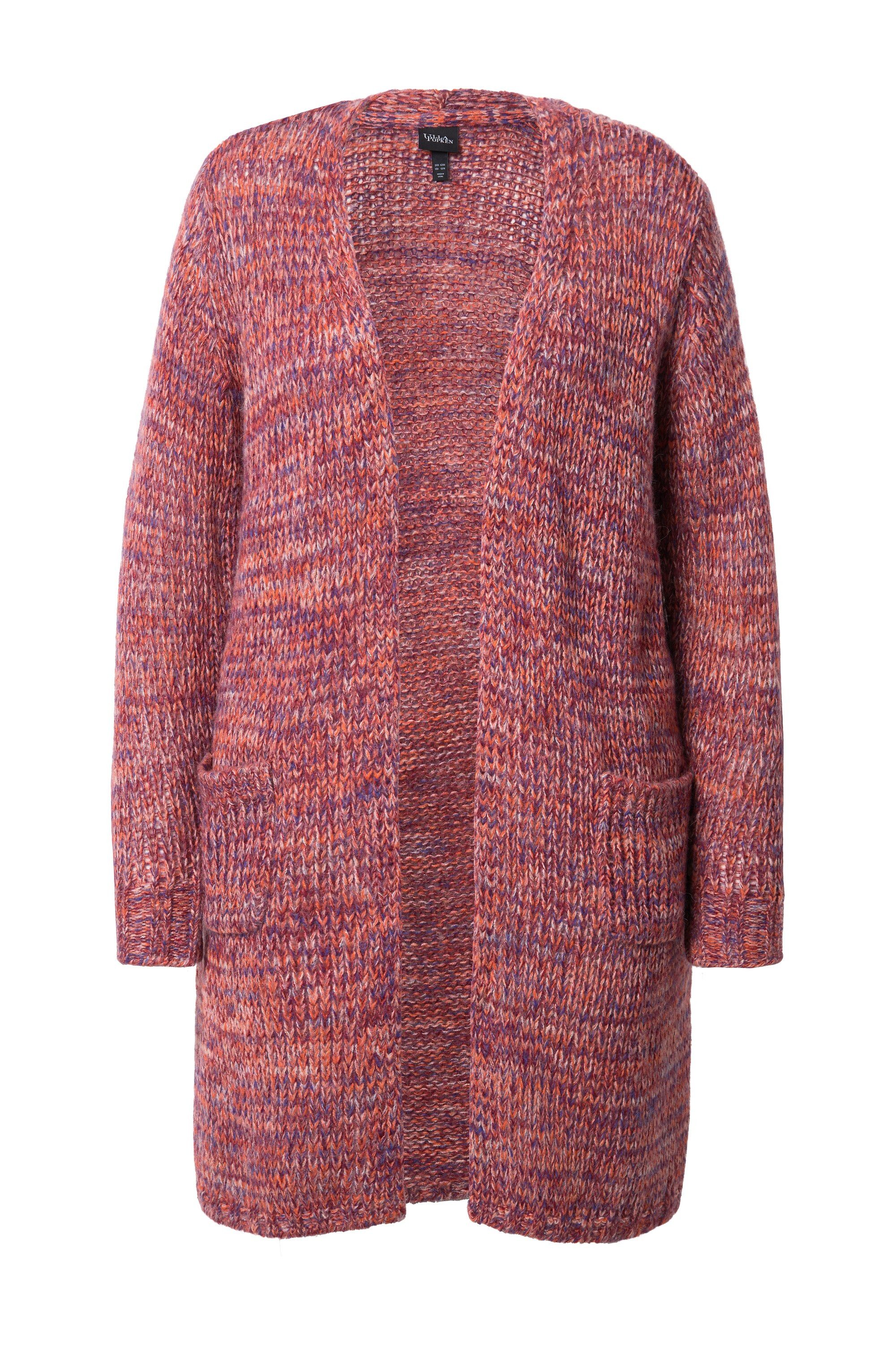 Ulla Popken Strickjacke Long-Strickjacke Grobstruck V-Ausschnitt Langarm günstig online kaufen