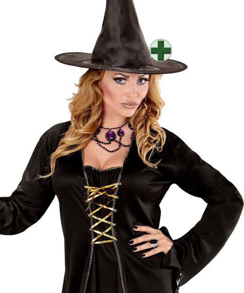 Hexenhut Mit Handschuhen Set - Komplettes Hexenkostüm Für Halloween & Karneval