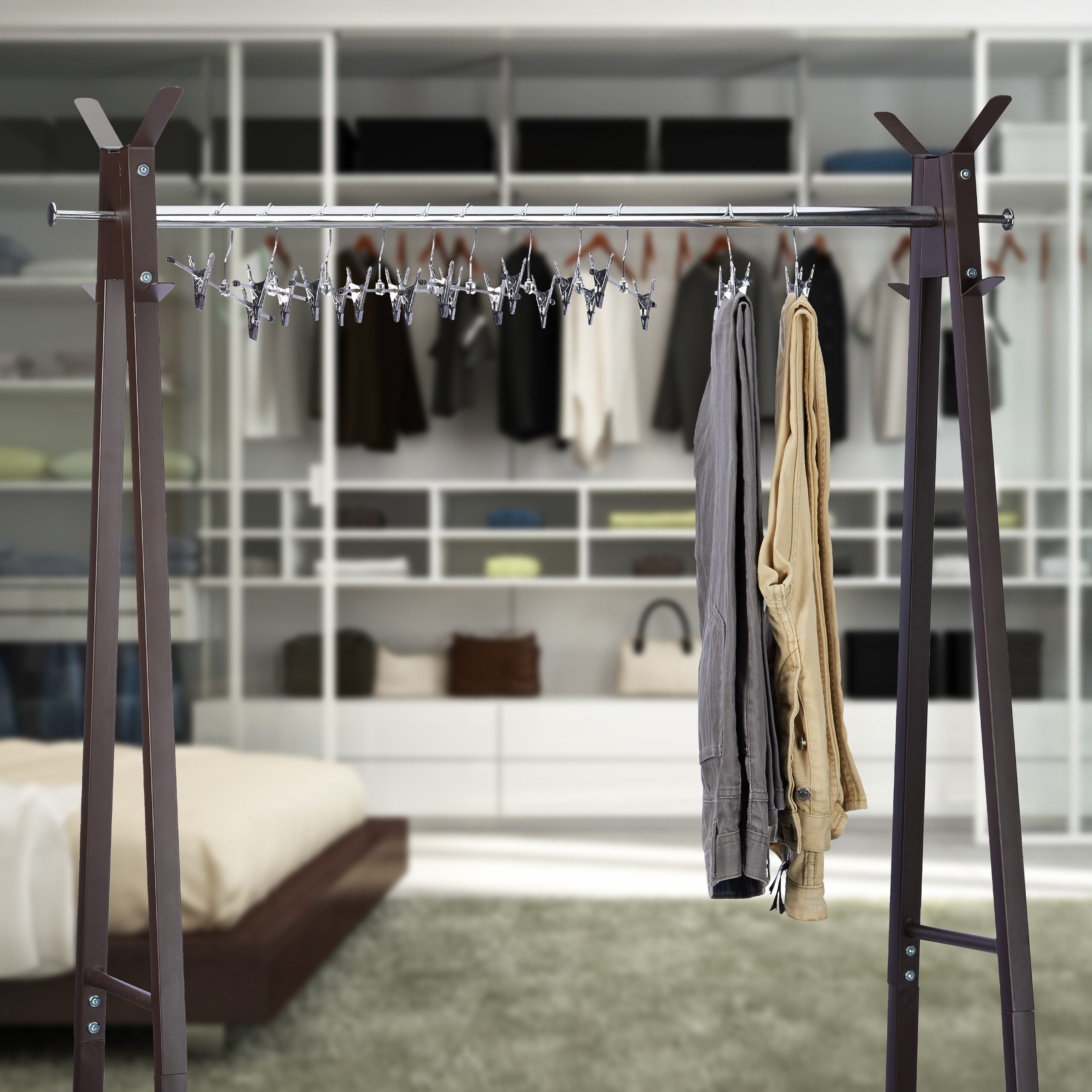 relaxdays Kleiderbügel 25er Set Hosenbügel Metall, günstig online kaufen