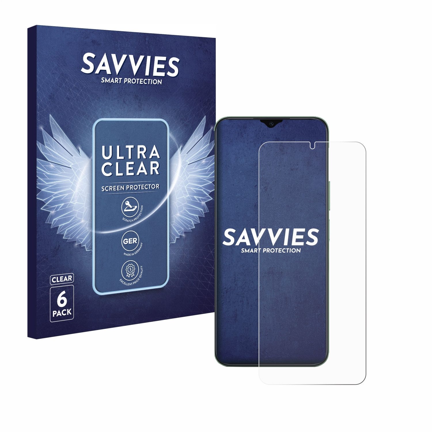 Savvies Displayschutzfolie Schutzfolie für Honor X6b, 6 Stück, Displayschutz Schutz Folie Klar Transparent