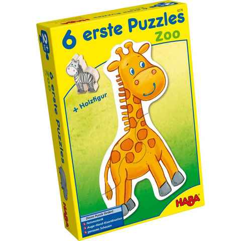 Haba Konturenpuzzle 6 erste Puzzles, Zoo, Puzzleteile, Made in Europe
