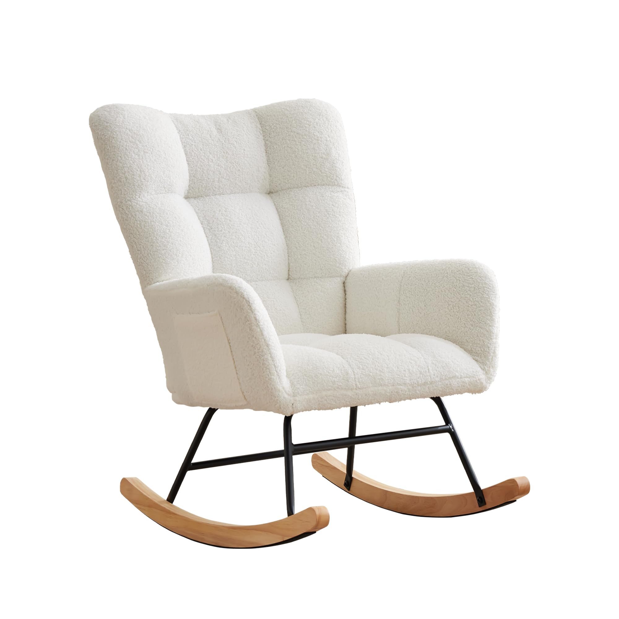 GarveeMore Schaukelstuhl Schaukelstuhl mit hoher Rückenlehne Armlehne und S günstig online kaufen